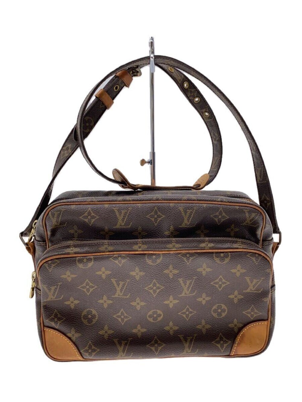 LOUIS VUITTON Nile Monogram Canvas Shoulder Bag Brown